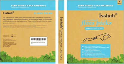 Natural Dental Floss Picks - 200 Count - PETA Approved, BPA Free, Vegan, Sustainable, Eco Friendly, Natural Dental Flossers by  (Mint)